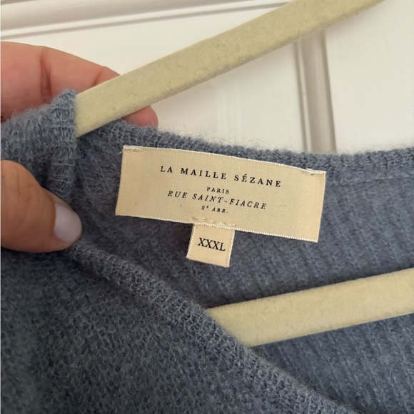Sezane Gaspard cardigan sweater worn once XXXL in vintage blue - Picture 2 of 4